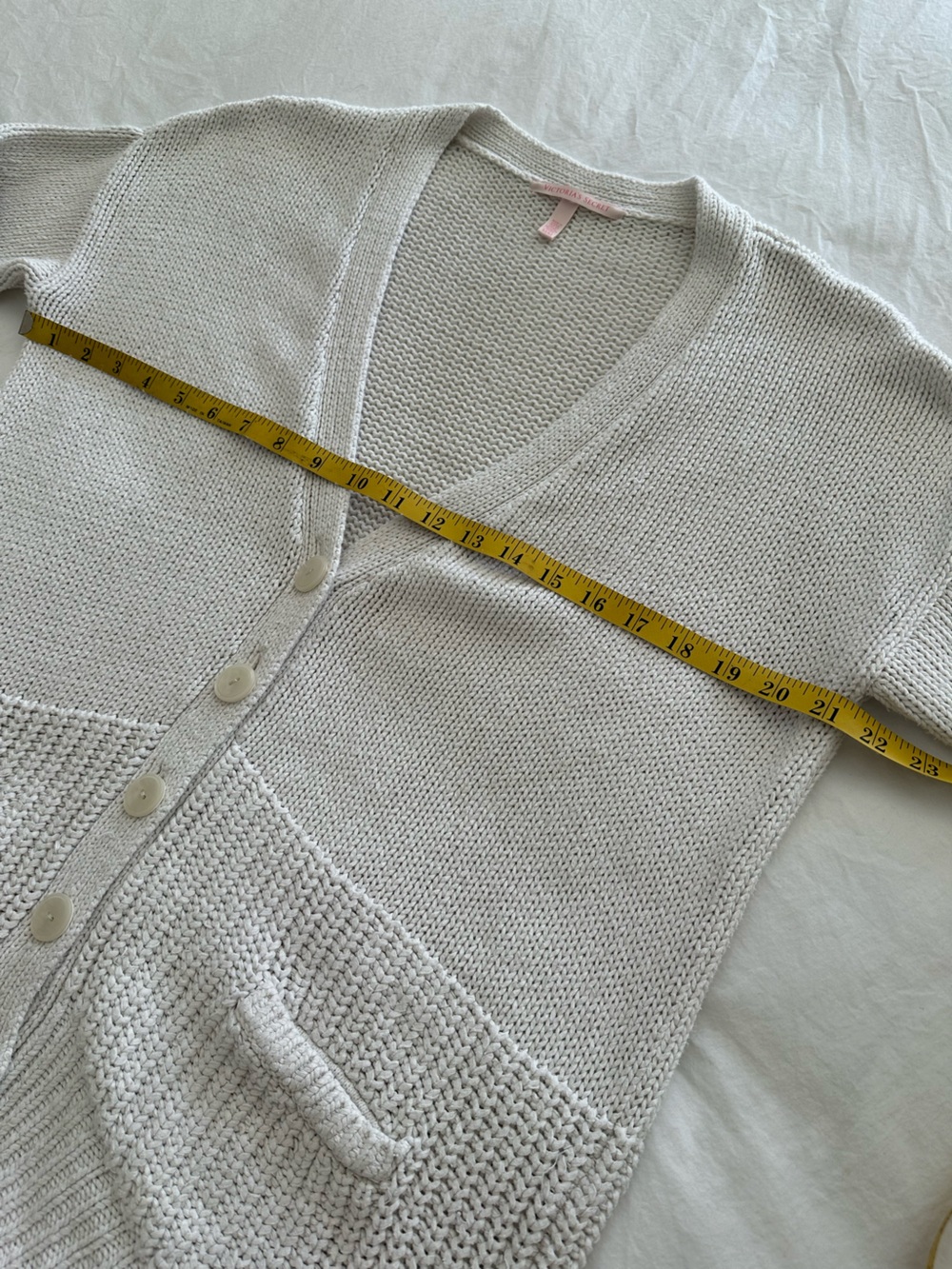 Victoria's Secret White Button-Up Knit Cardigan, size medium - Picture 8 of 13